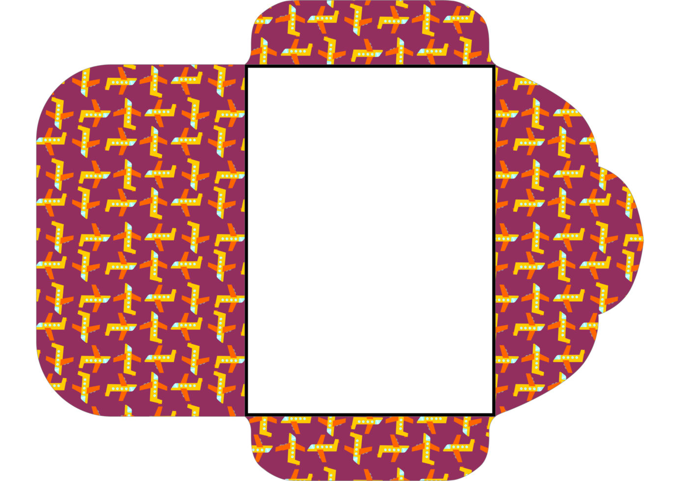 Envelope Design With Airplane Pattern Theme png