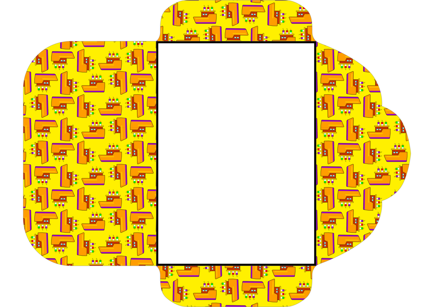 Envelope Design With Boat Ship Pattern Theme png