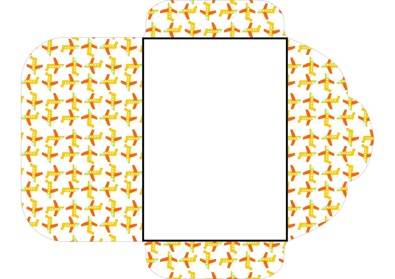 Envelope Design With Airplane Pattern Theme png