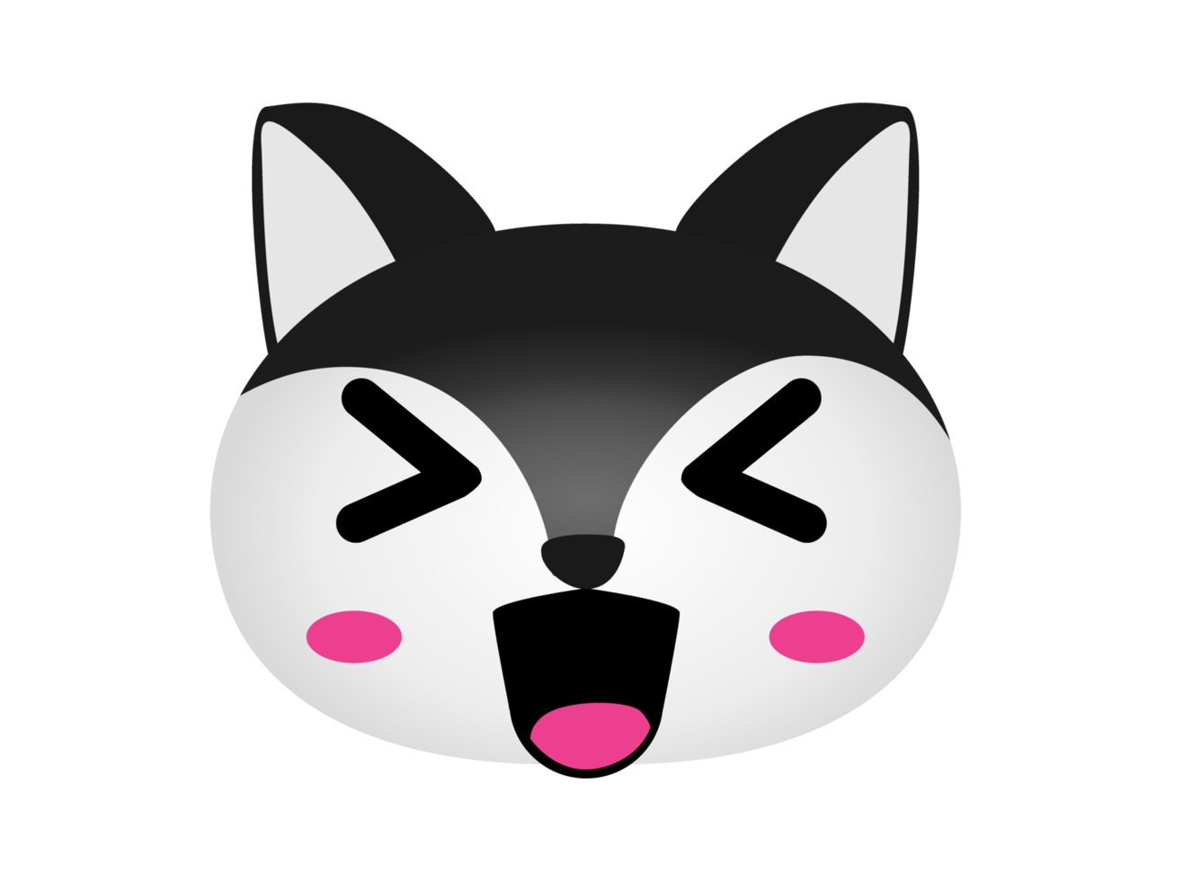 Animal Head Cartoon - Smiling Wolf png