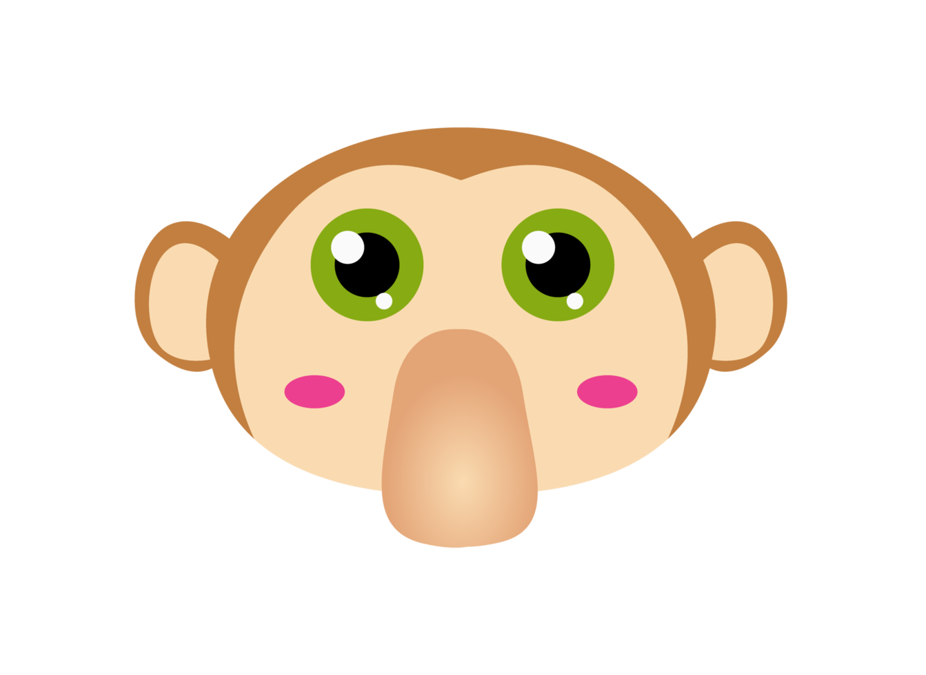 dibujos animados de cabeza de animal - mono de probóscide png
