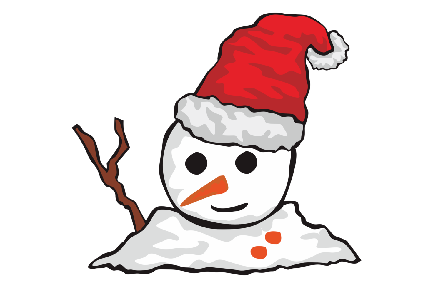 dessin animé de noël bonhomme de neige fondu png