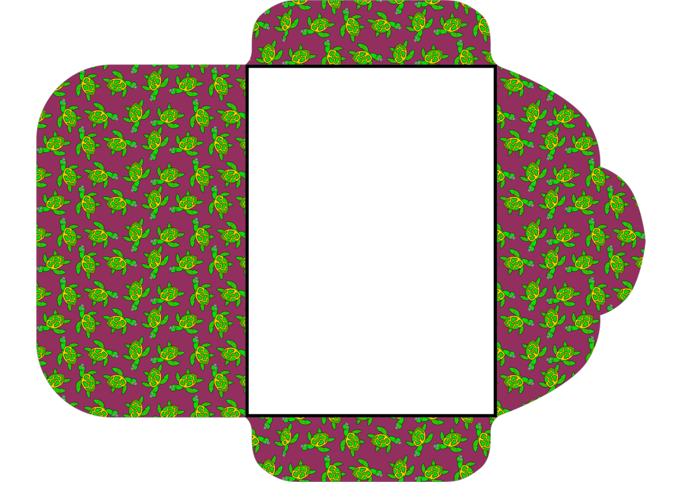 Envelope Design With Sea Turtle Pattern Theme png
