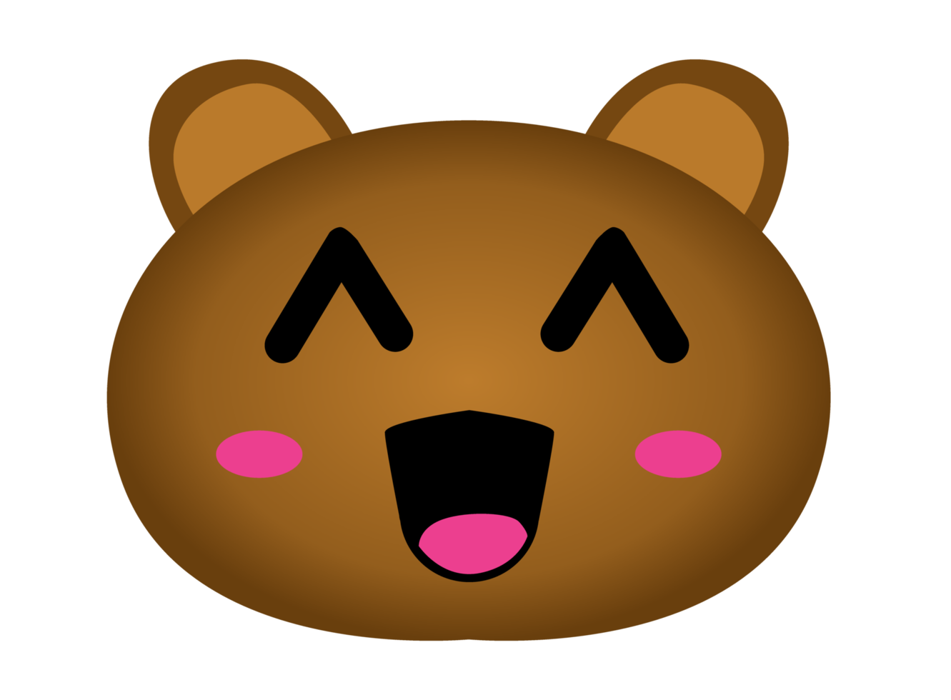 caricature de tête d'animal - ours souriant png