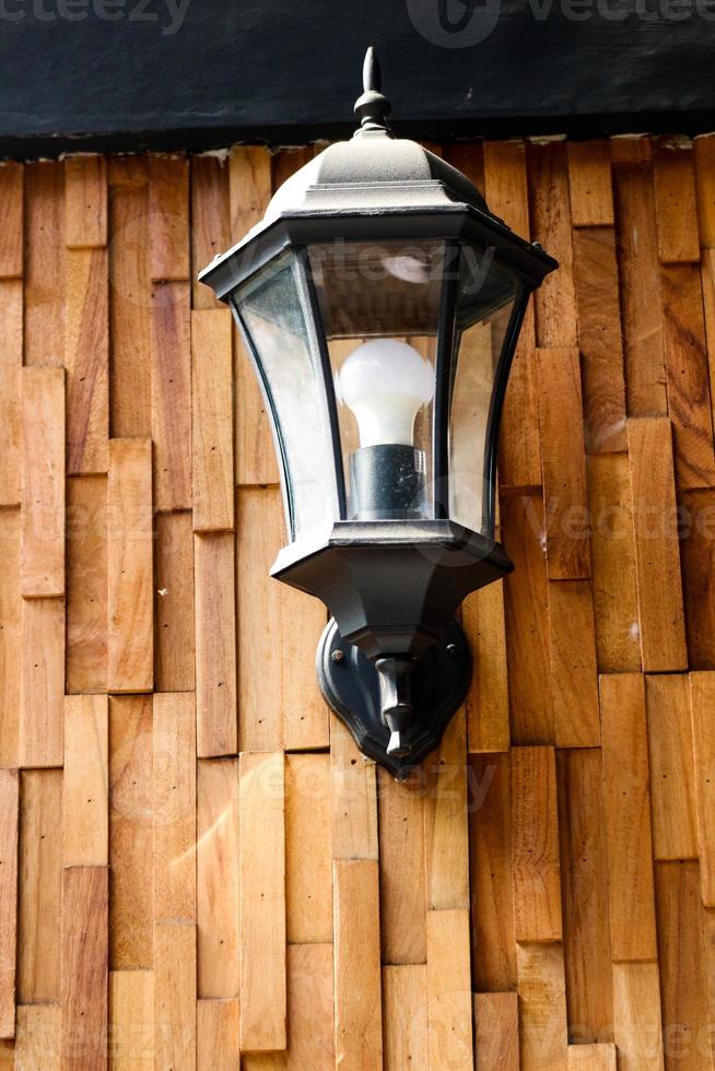 Typical Street Lamp in Malioboro with blue sky background and white cloud. photo