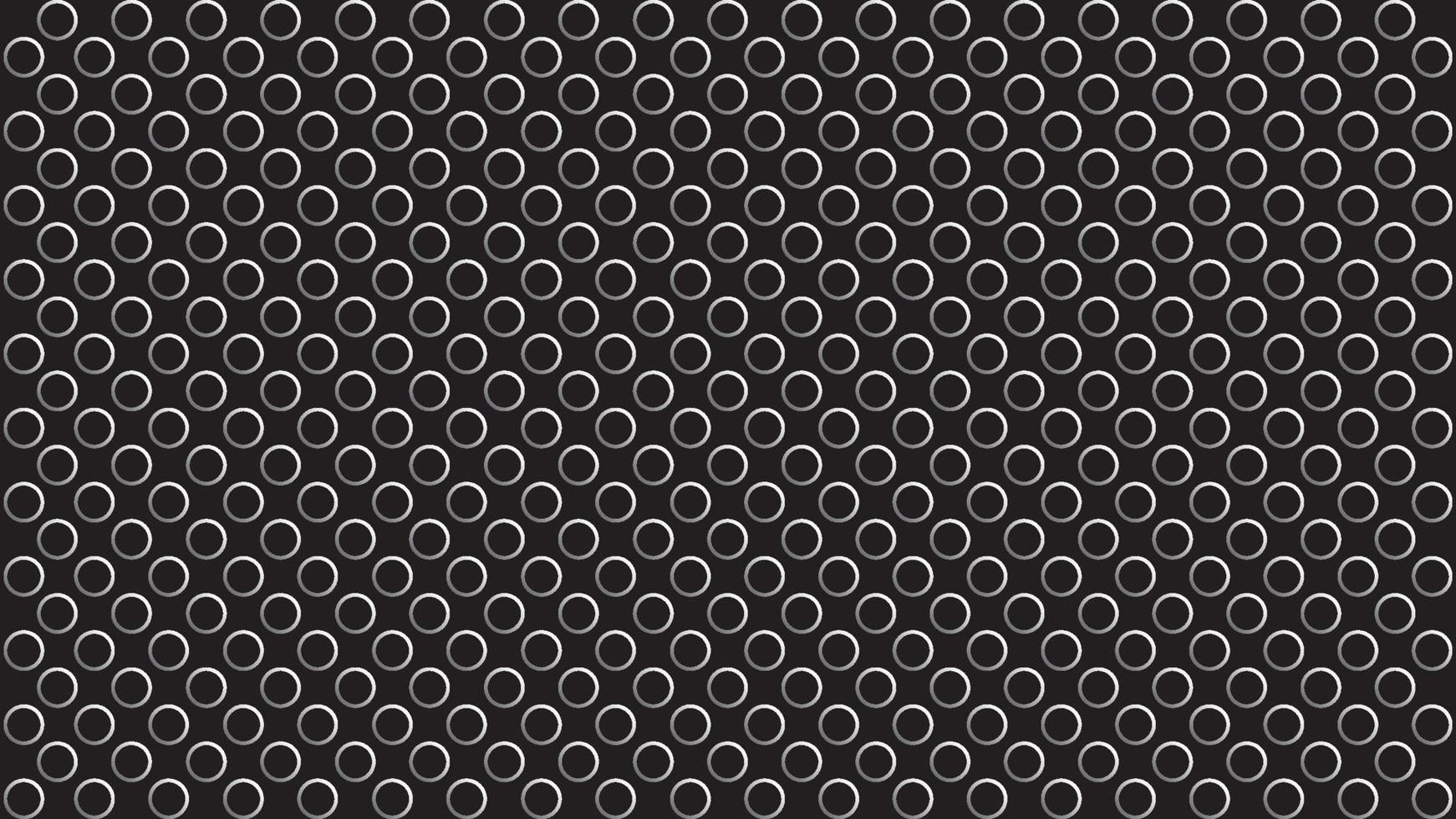Silver ring pattern on black color background.  Stylish geometric circle texture. Vector illustration