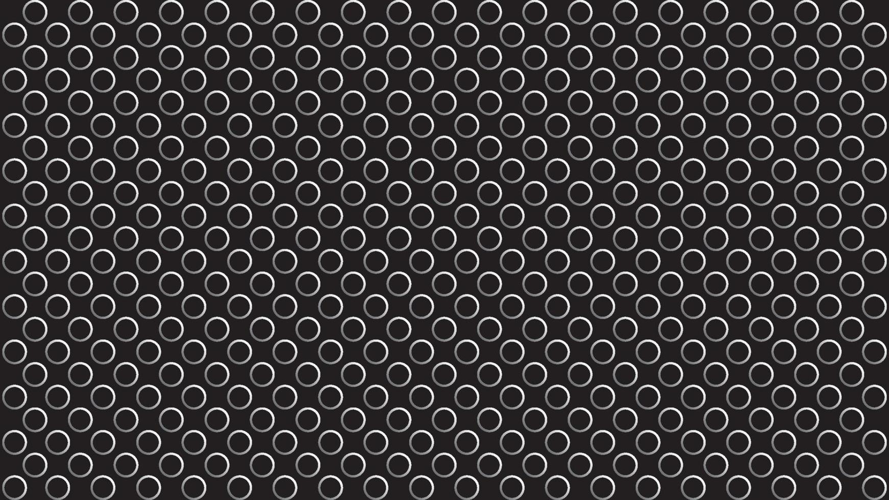 Silver ring pattern on black color background.  Stylish geometric circle texture. Vector illustration