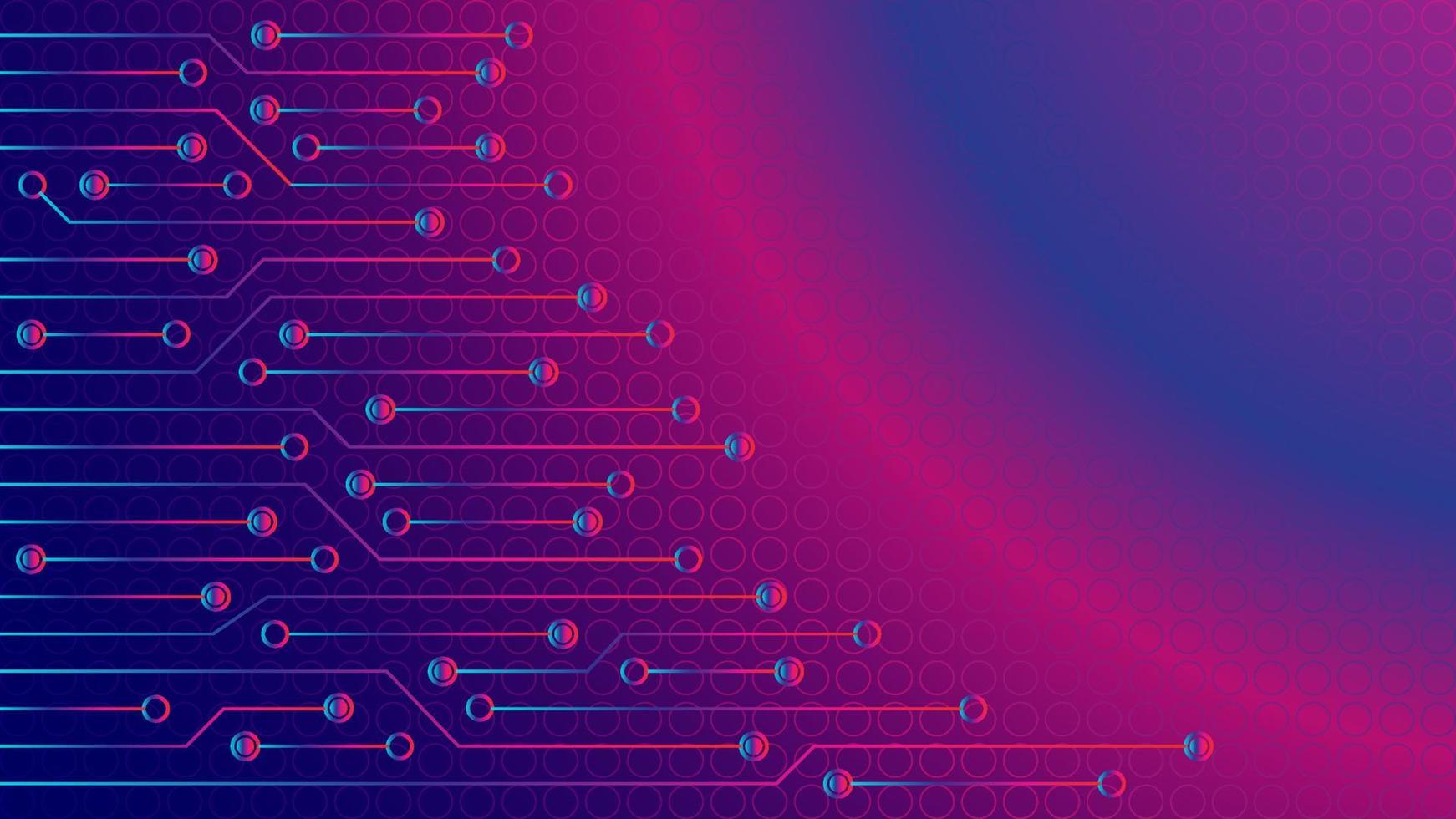 Cyberpunk Circuit Board Background Design Template. Abstract Technology Vector Illustration. Sci-Fi PCB Trace Data Transfer Design Concept.