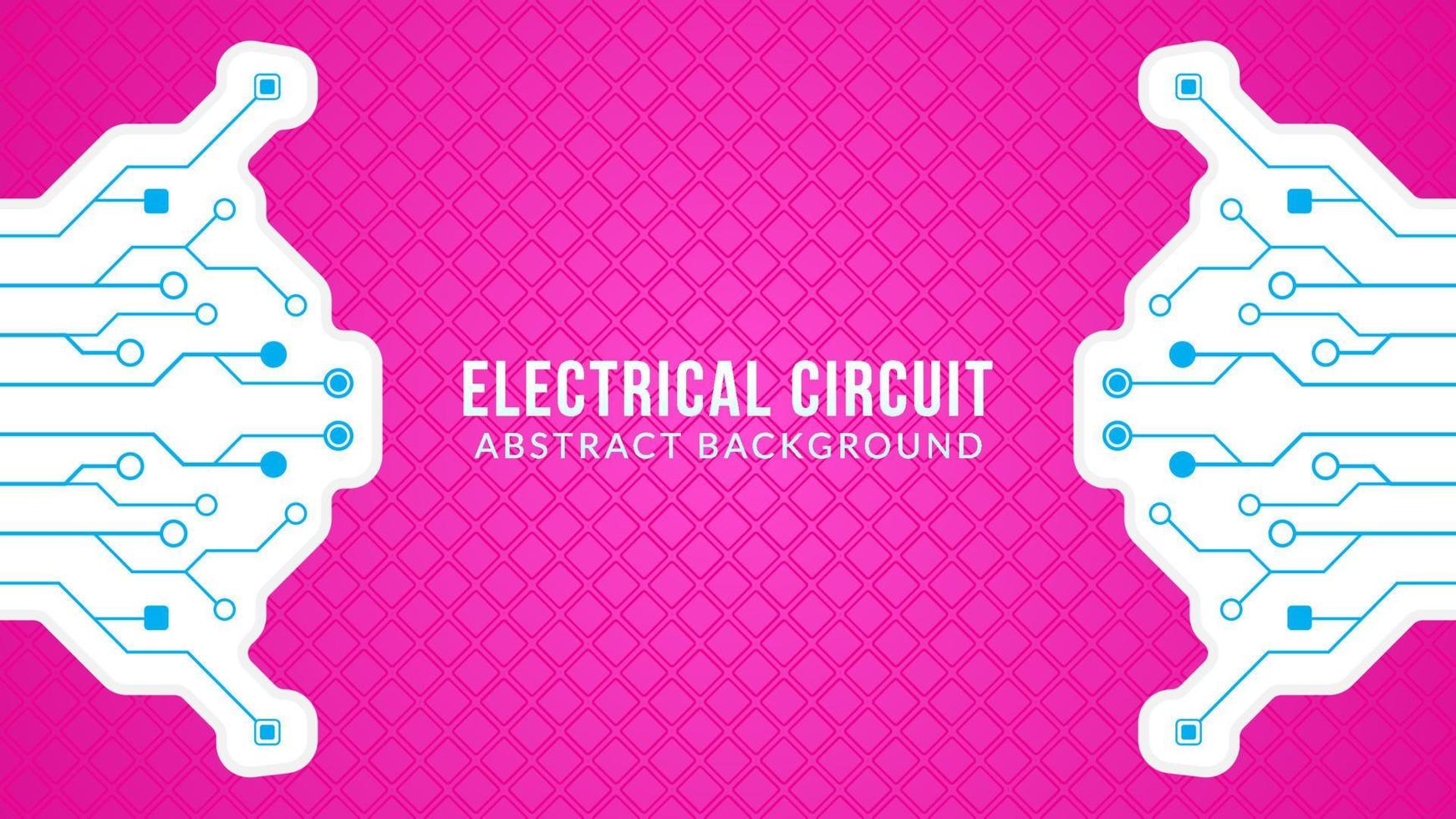 Retro Electronic Tree Shape Vector Illustration. Circuit Board with Diamond Geometric Pattern. Abstract Background Design Template. Pink, Blue and White Color Theme.