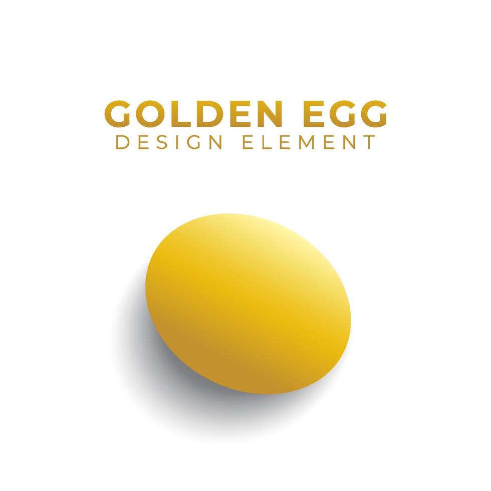 Golden egg design element isolated on white background. Social media post template. vector illustration