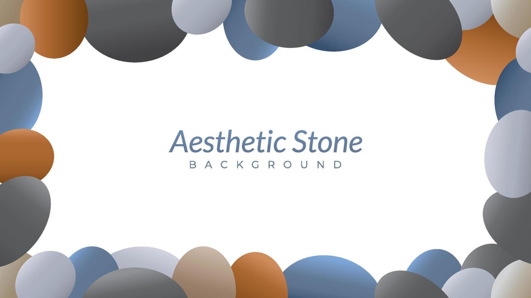 aesthetic frame with blank space. pile of stones vector illustration. background design template. oval shape like an egg.