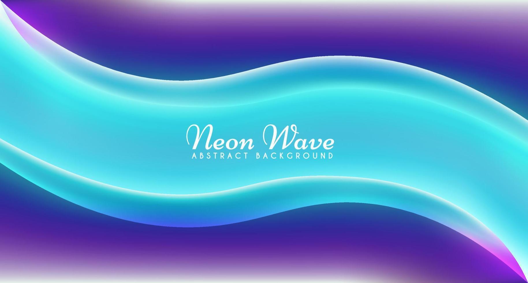 Glowing neon wave frame. Beautiful wavy shimmering fantasy shape. Luminous violet purple cyan blue gradient light. Abstract Futuristic sci-fi background design for wallpaper, banner, advertising etc vector