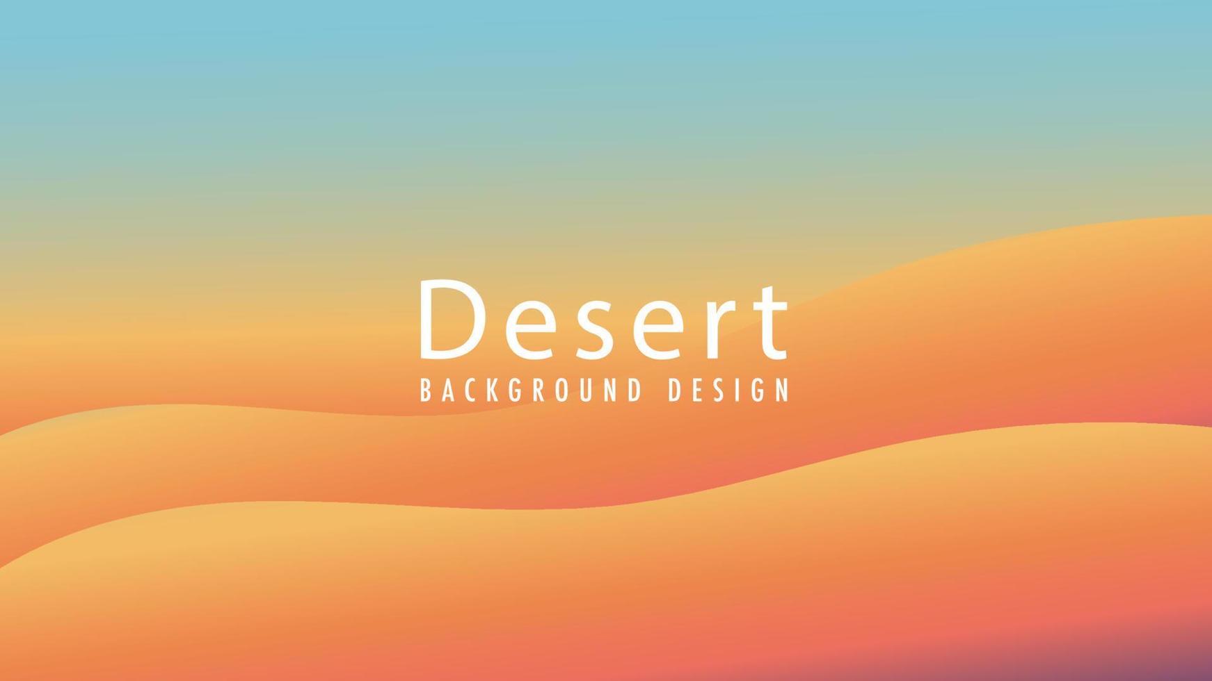 Minimal golden desert vector illustration. Wavy shape with soft earthtone color gradient. Panoramic views. Abstract landscape background design template.
