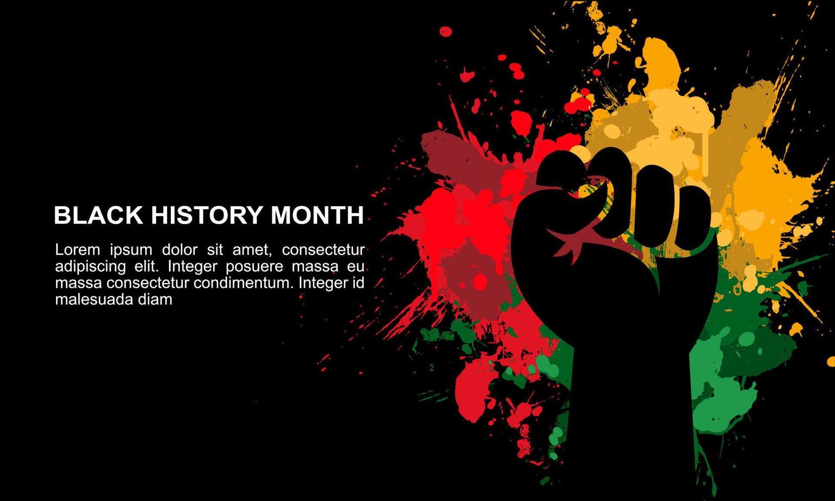 Black History Month for modern times illustration with paint color and strong hand vector