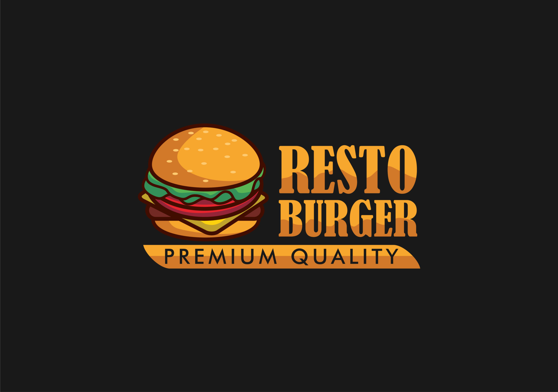 burger logo design vector flat design illustration, brochure, element ...