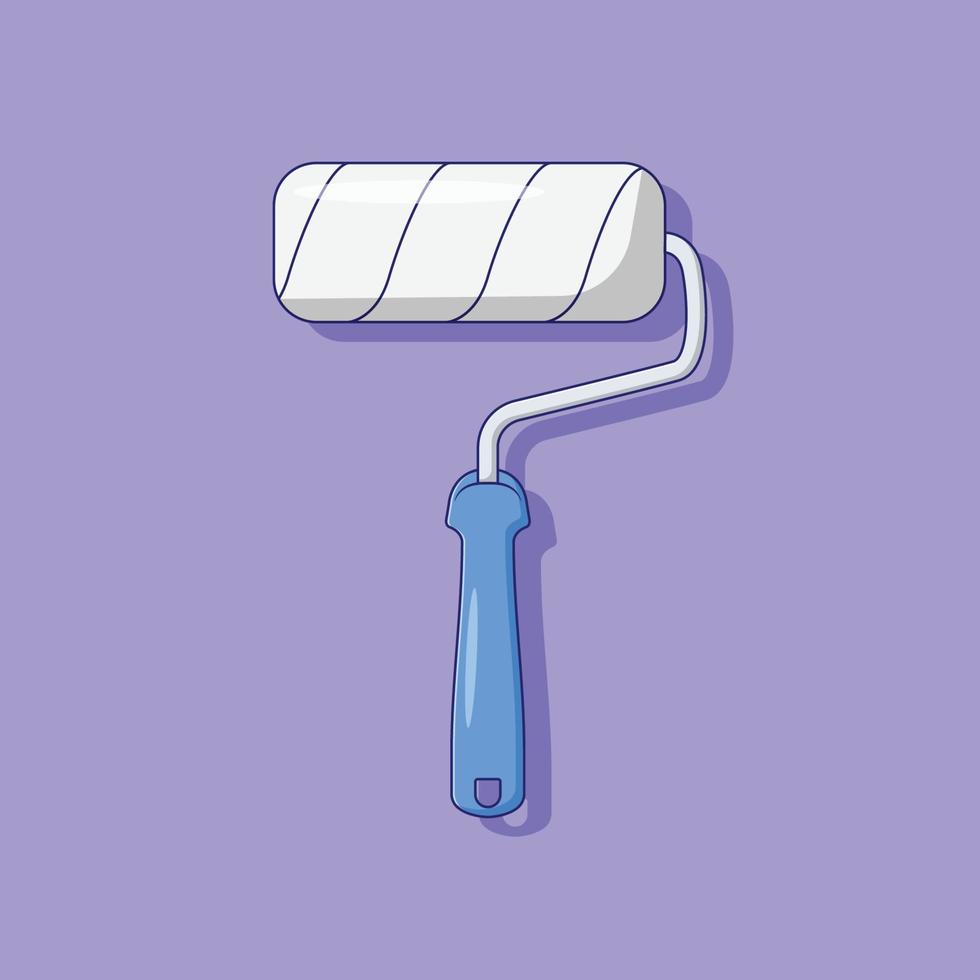 Paint Roller Vector Icon Illustration. Short Paint Roller Vector. Flat Cartoon Style Suitable for Web Landing Page, Banner, Flyer, Sticker, Wallpaper, Background
