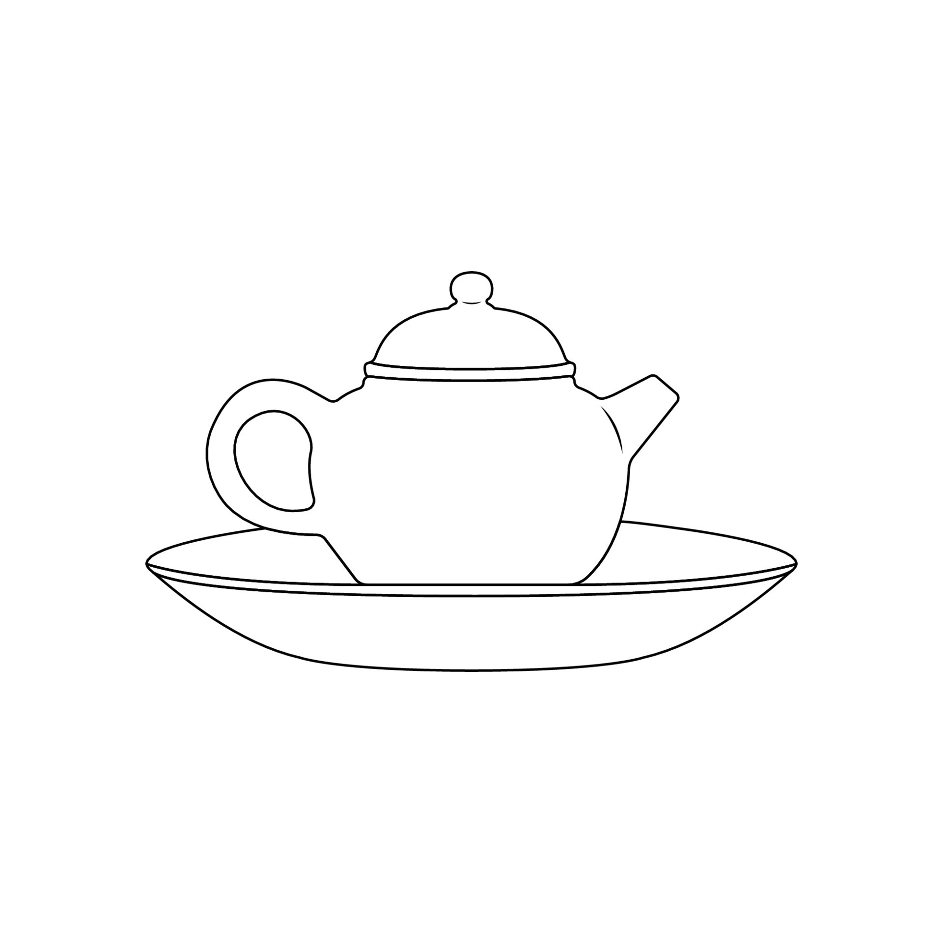 Clay Teapot Outline Icon Illustration on White Background 16660595