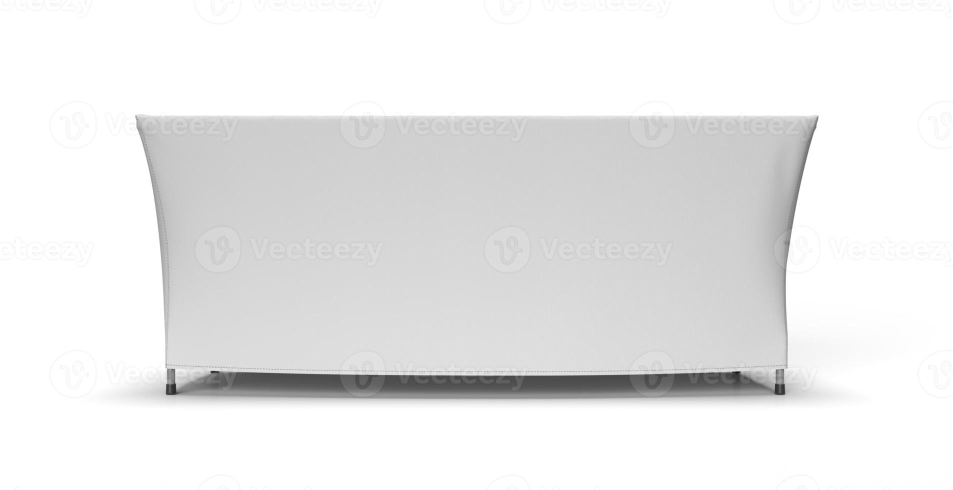 White table cloth box fit stitched exhibition adjustable runner isolated on white background. 3D render illustration. Front View. photo