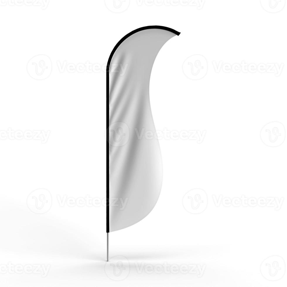 Banner Flag waving display exhibition, Extreme Shape 14, 3d render illustration for mockup and signage display solutions photo