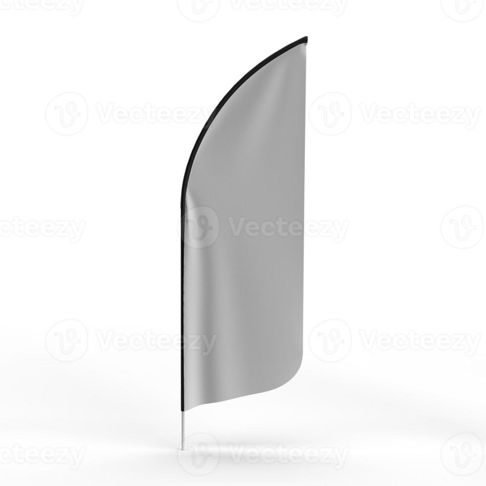 Banner Flag waving display exhibition, Extreme Shape 8, 3d render illustration for mockup and signage display solutions photo