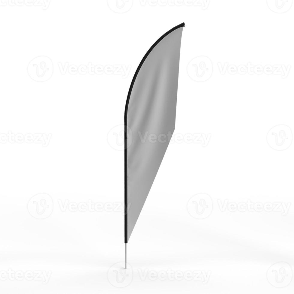 Banner Flag waving display exhibition, Extreme Shape 4, 3d render illustration for mockup and signage display solutions photo