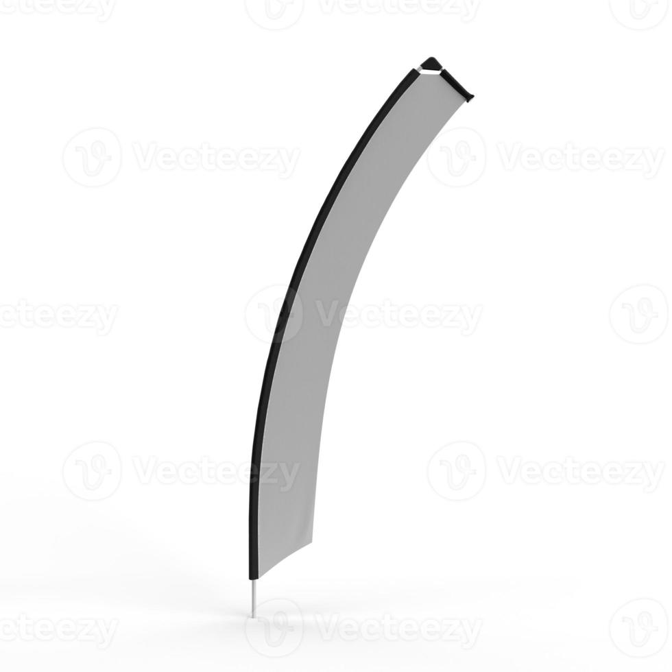 Banner Flag waving display exhibition, Extreme Shape 10, 3d render illustration for mockup and signage display solutions photo