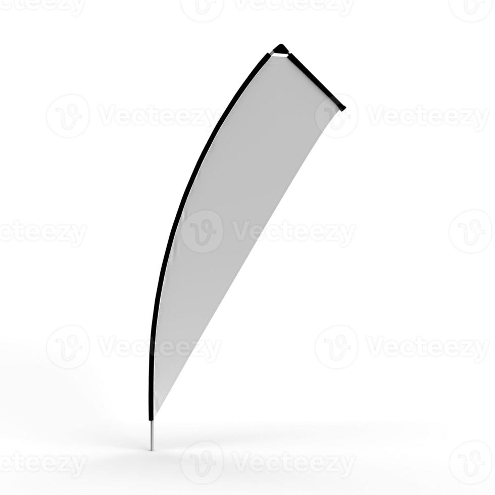 Banner Flag waving display exhibition, Extreme Shape 11, 3d render illustration for mockup and signage display solutions photo