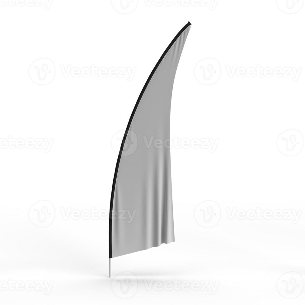Banner Flag waving display exhibition, Extreme Shape 2, 3d render illustration for mockup and signage display solutions photo