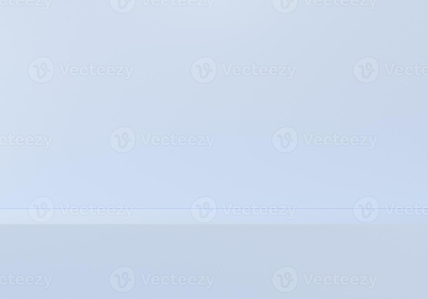 Front view of empty shelf or counter on blue wall background with natural light of window. Display of room shelves for showing minimal concept photo