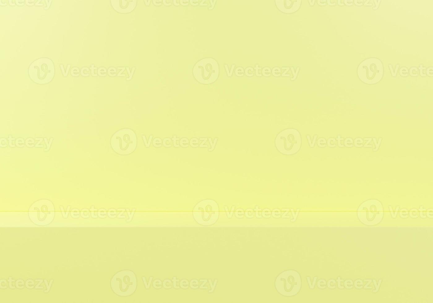 Front view of empty shelf or counter on yellow wall background with natural light of window. Display of room shelves for showing minimal concept photo