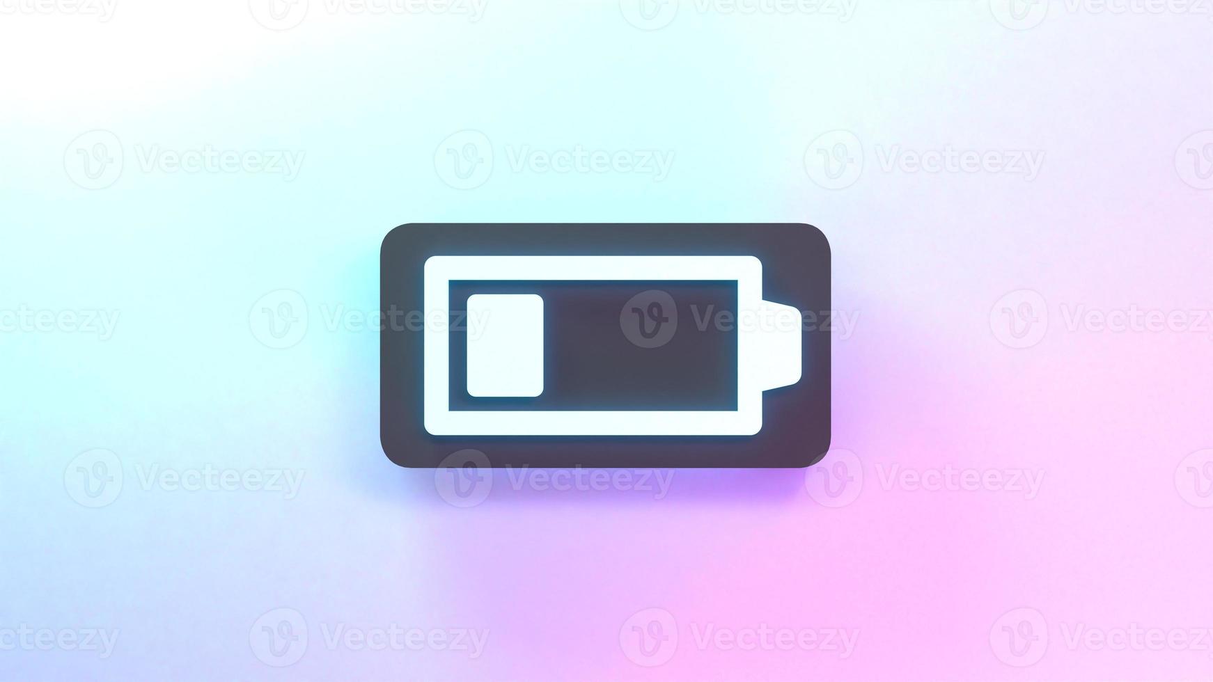 Low battery icon. 3d render illustration. photo