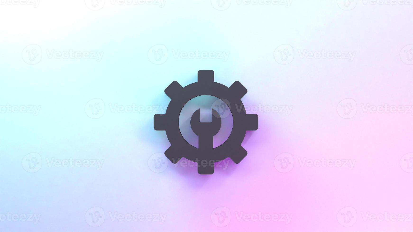 Gear icon. 3d render illustration. photo