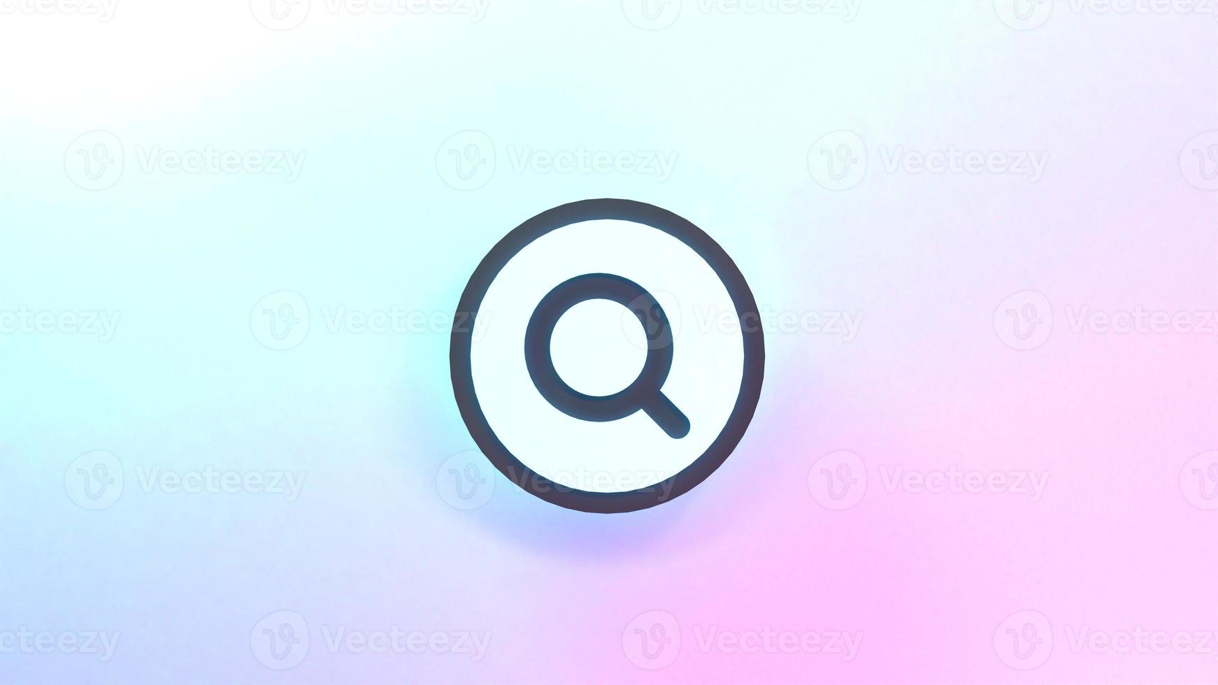 Magnifying glass icon. Search concept. 3d render illustration. photo