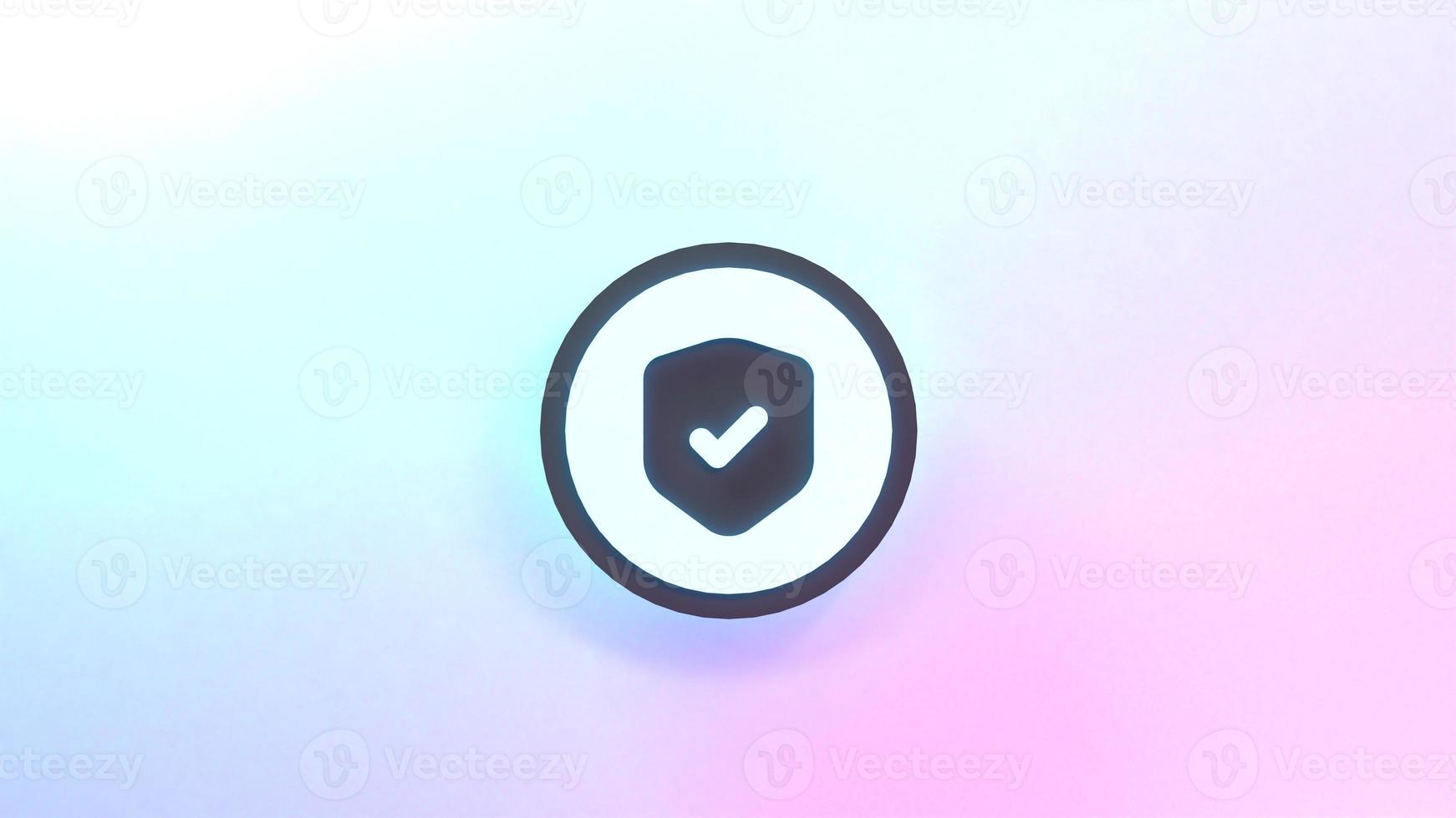 Shield icon. Data protection concept. 3d render illustration. photo