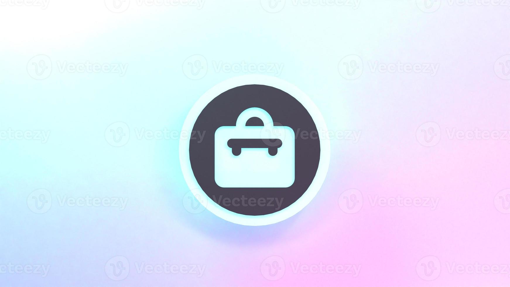 Briefcase icon. 3d render illustration. photo