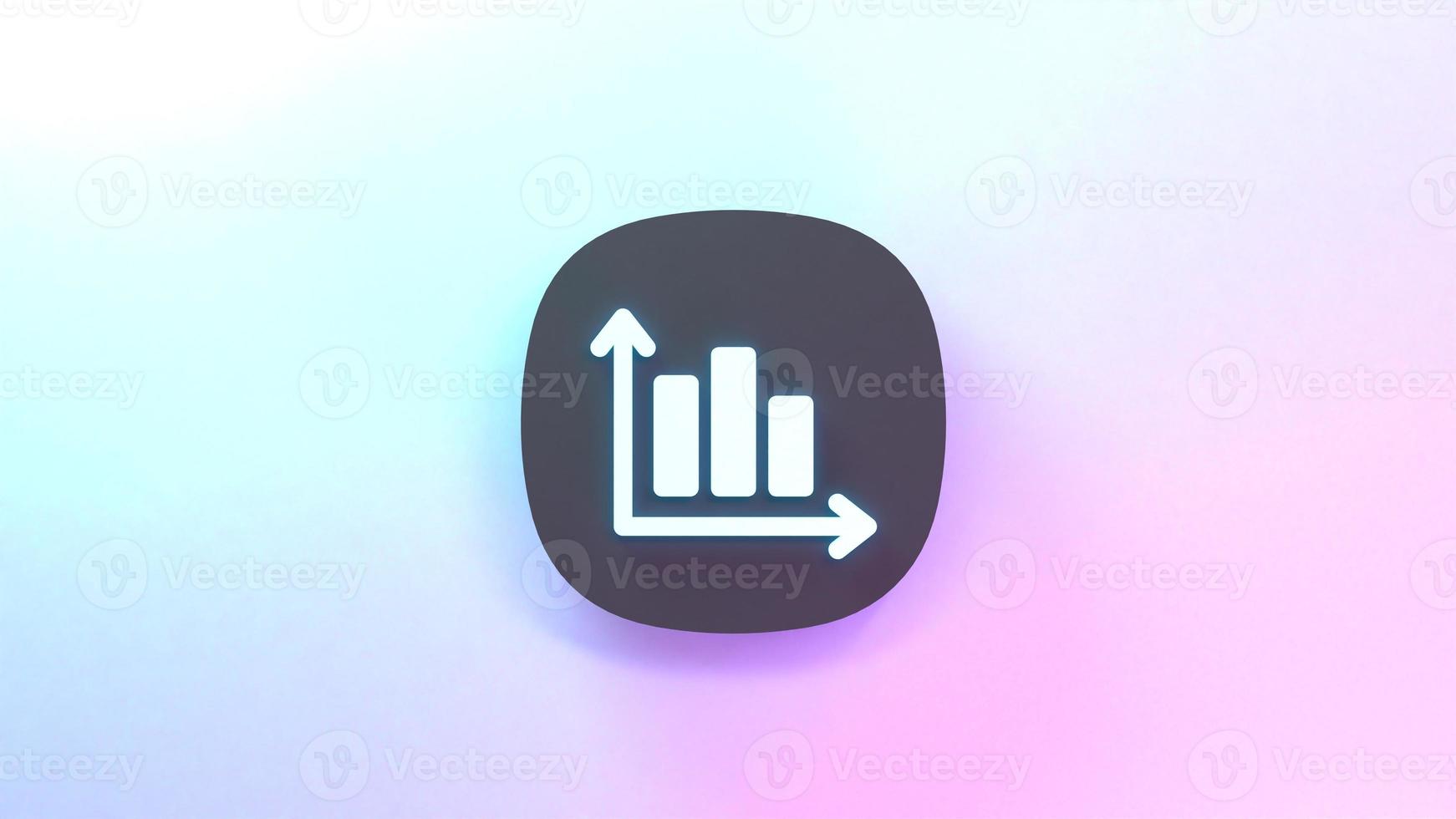 Growth graph icon. 3d render illustration. photo