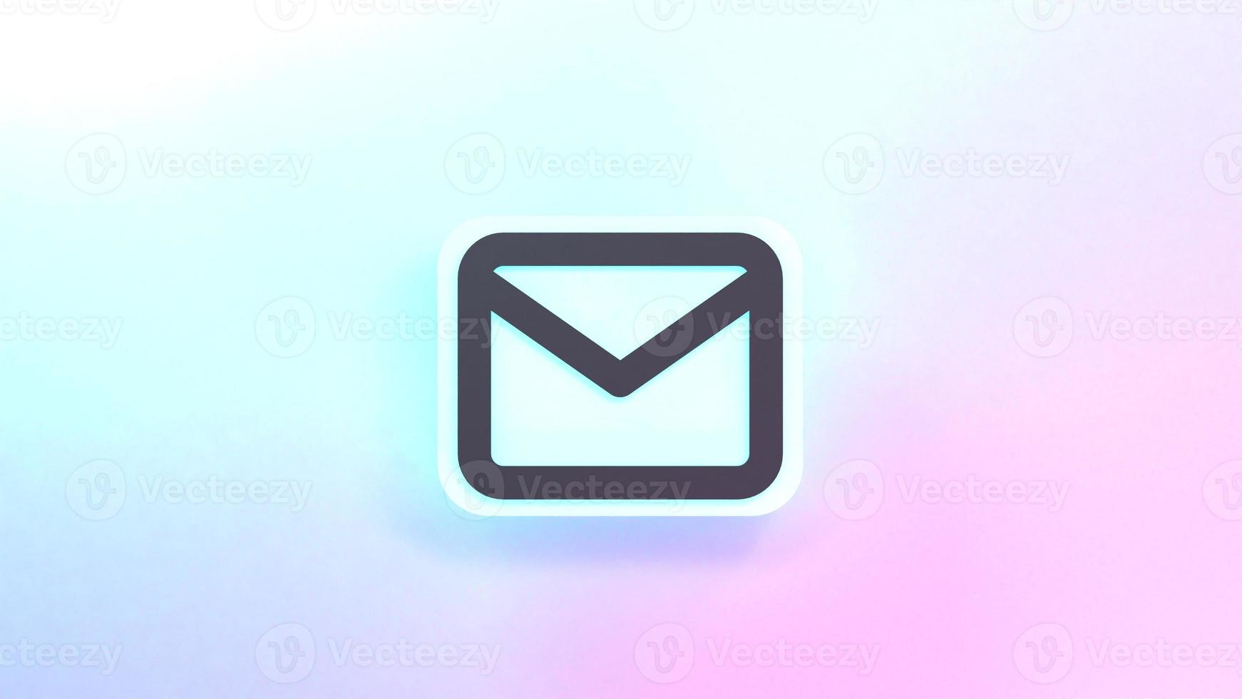 Letter icon. 3d render illustration. photo