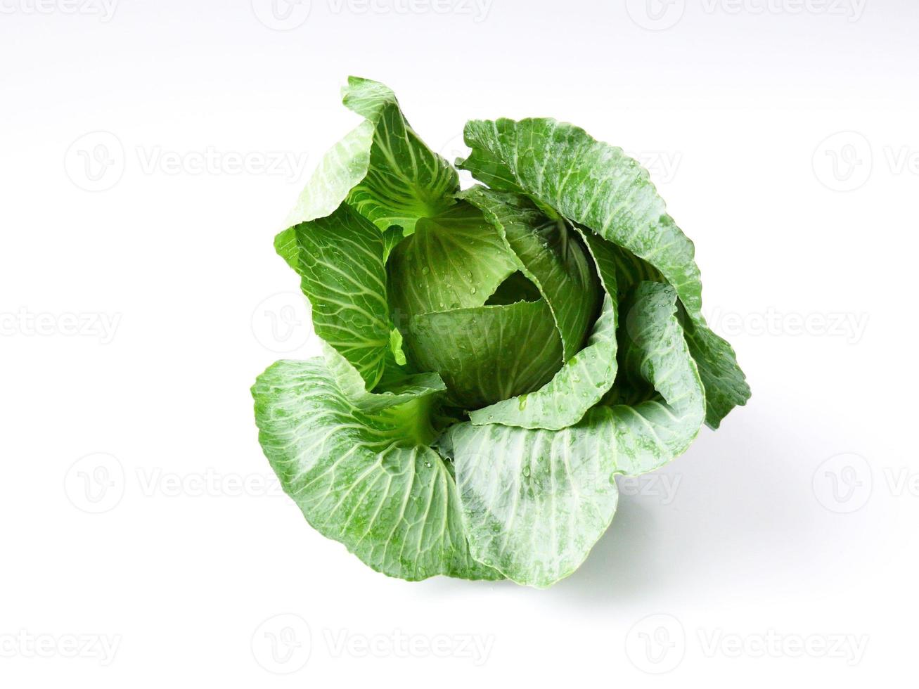 Fresh green cauliflower on a white background photo