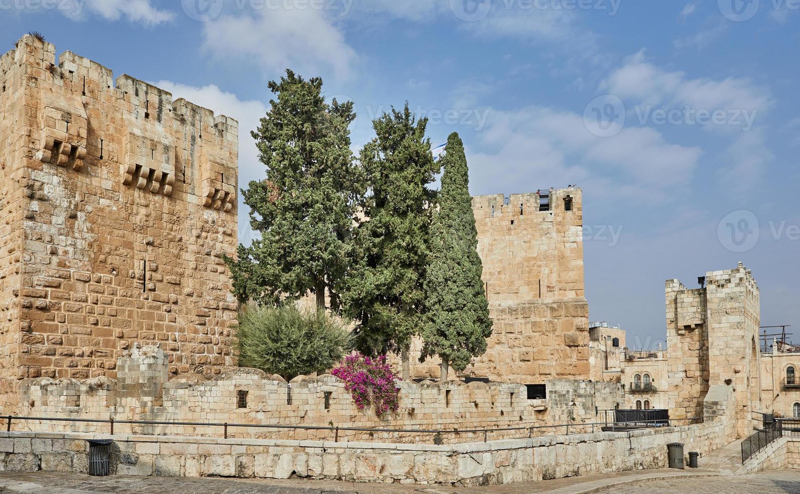 View of the King David s tower in Old Jerusalem city photo