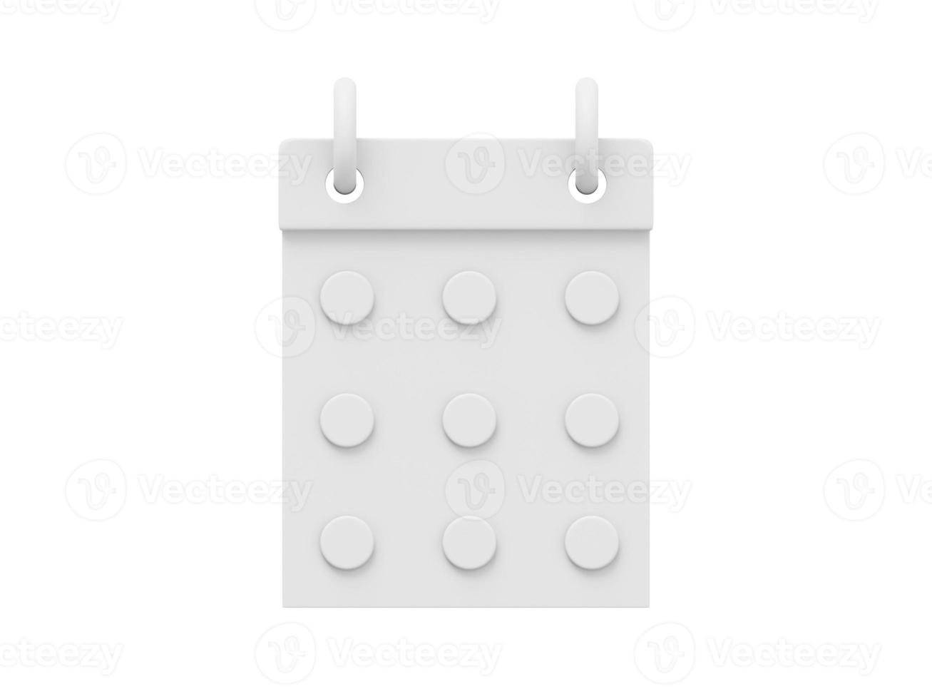White simple flip calendar. 3D rendering. Icon on white background. photo