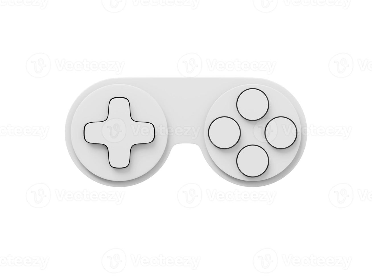 Minimalistic console game controller. Whitr isolated icon on white background. 3D rendering. photo