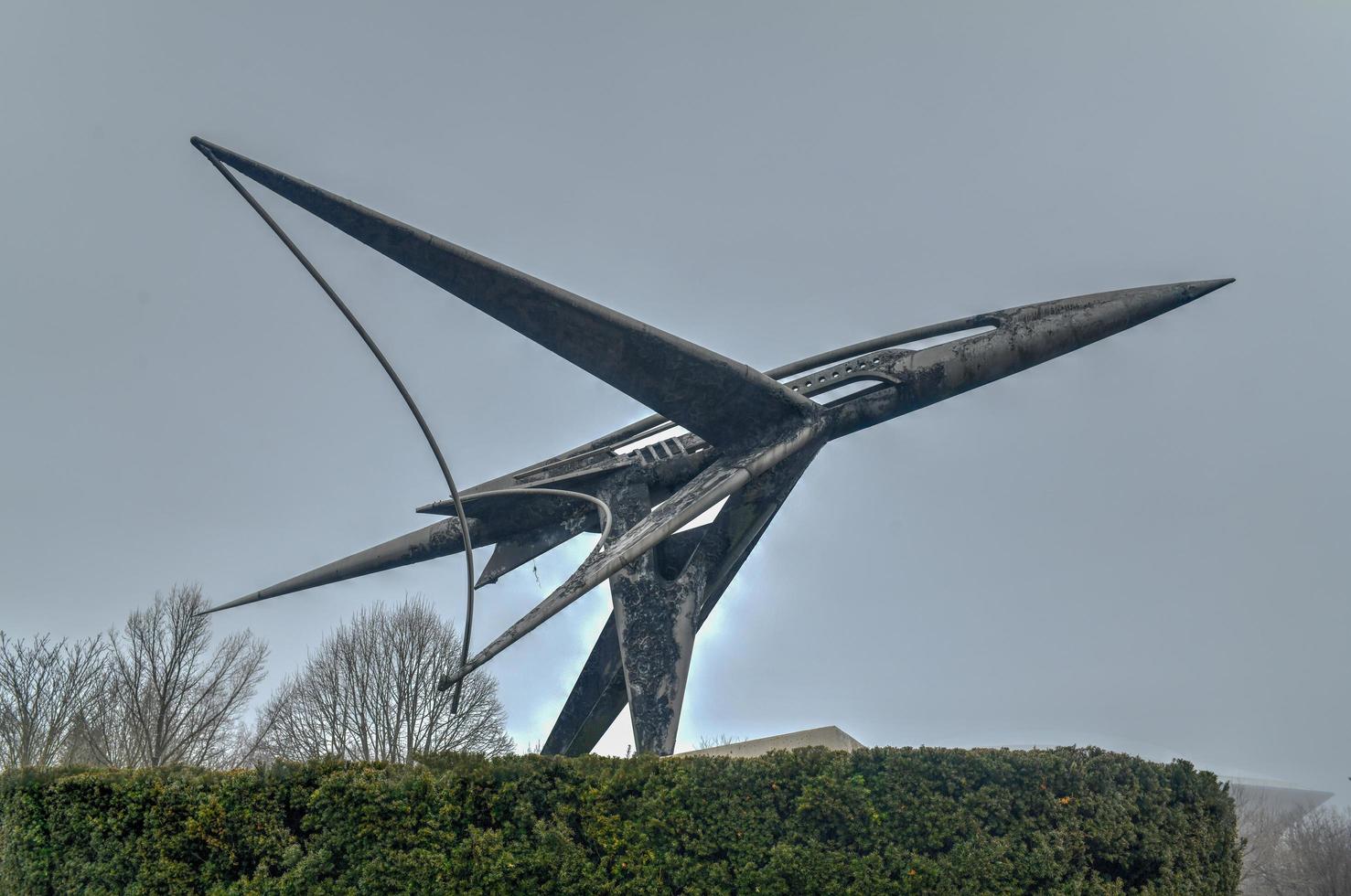 Sculpture Forms in Transit by Theodore Roszak next to Hall of Science in Flushing. Hall of Science is only hands-on science and technology center in NYC, 2022 photo