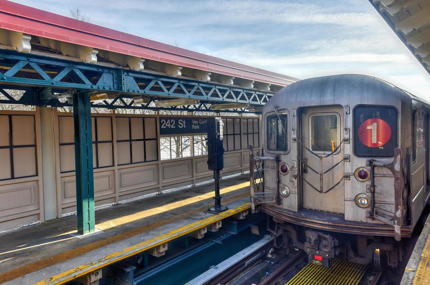 MTA 242 Street Station Van Cortlandt Park in the New York City Subway System. It is the terminus of the 1 train line in the Bronx, 2022 photo