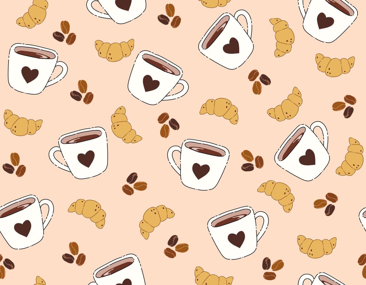 Cute Coffee seamless pattern vector