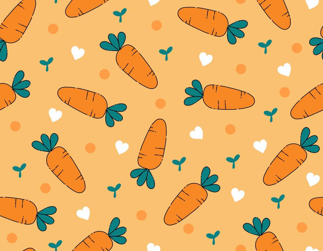 Cute Carrot seamless pattern vector