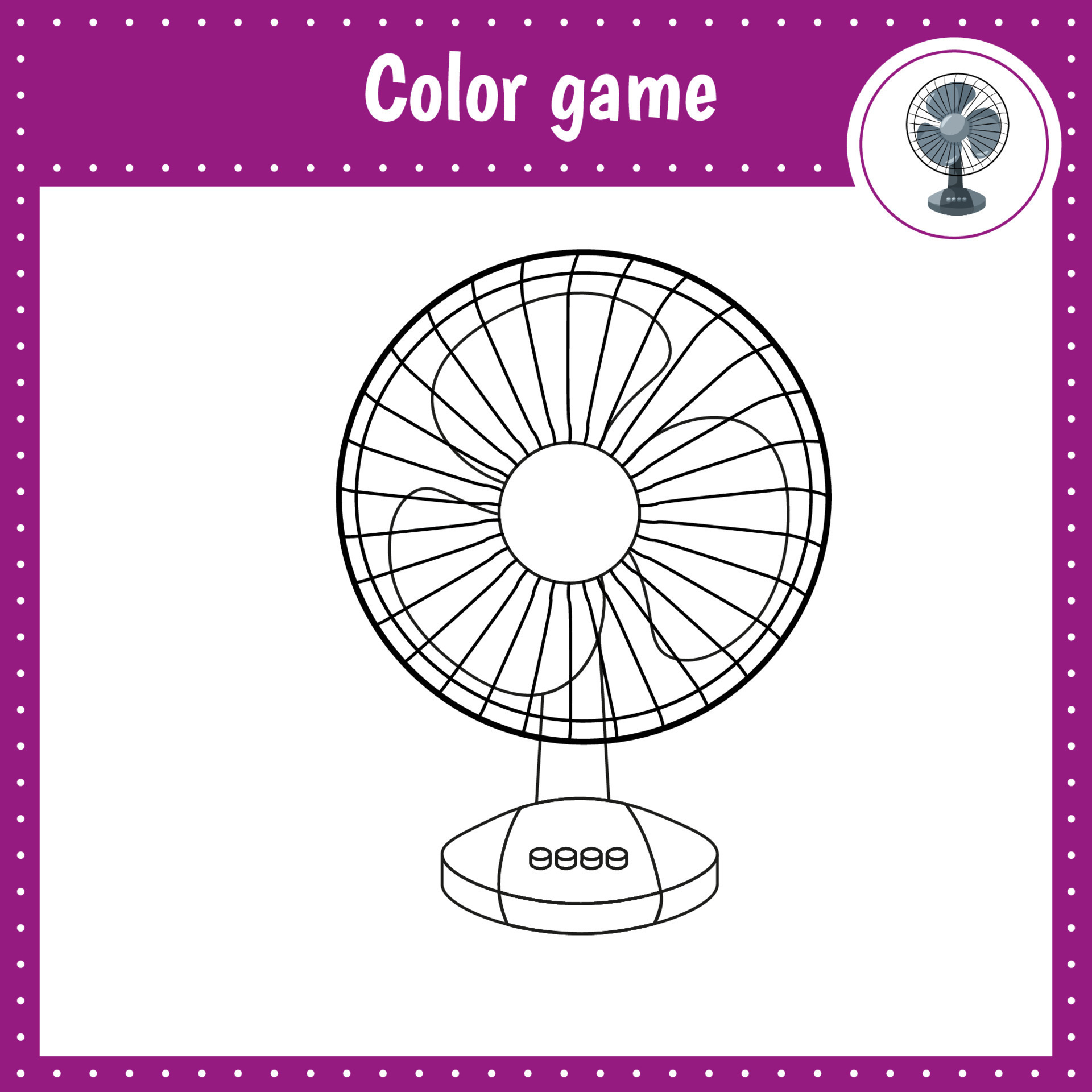 electric fan coloring page