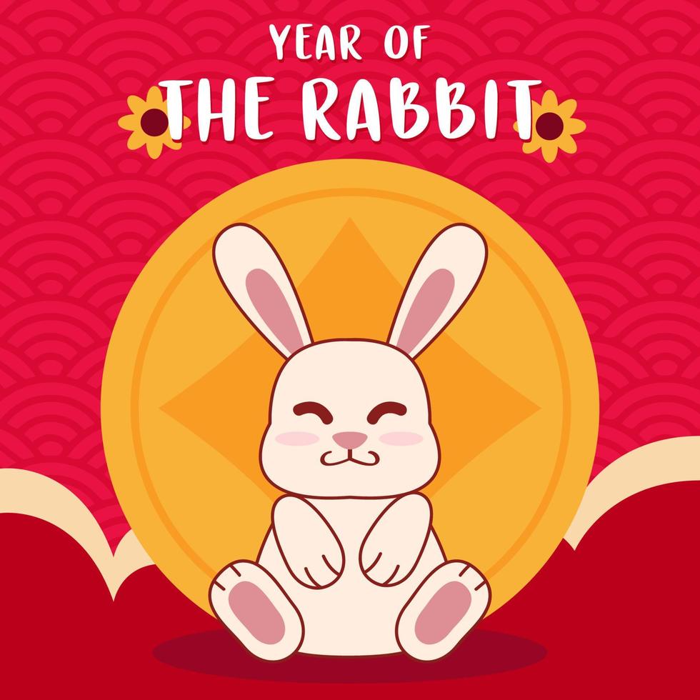 Year of The Rabbit Vector Illustration