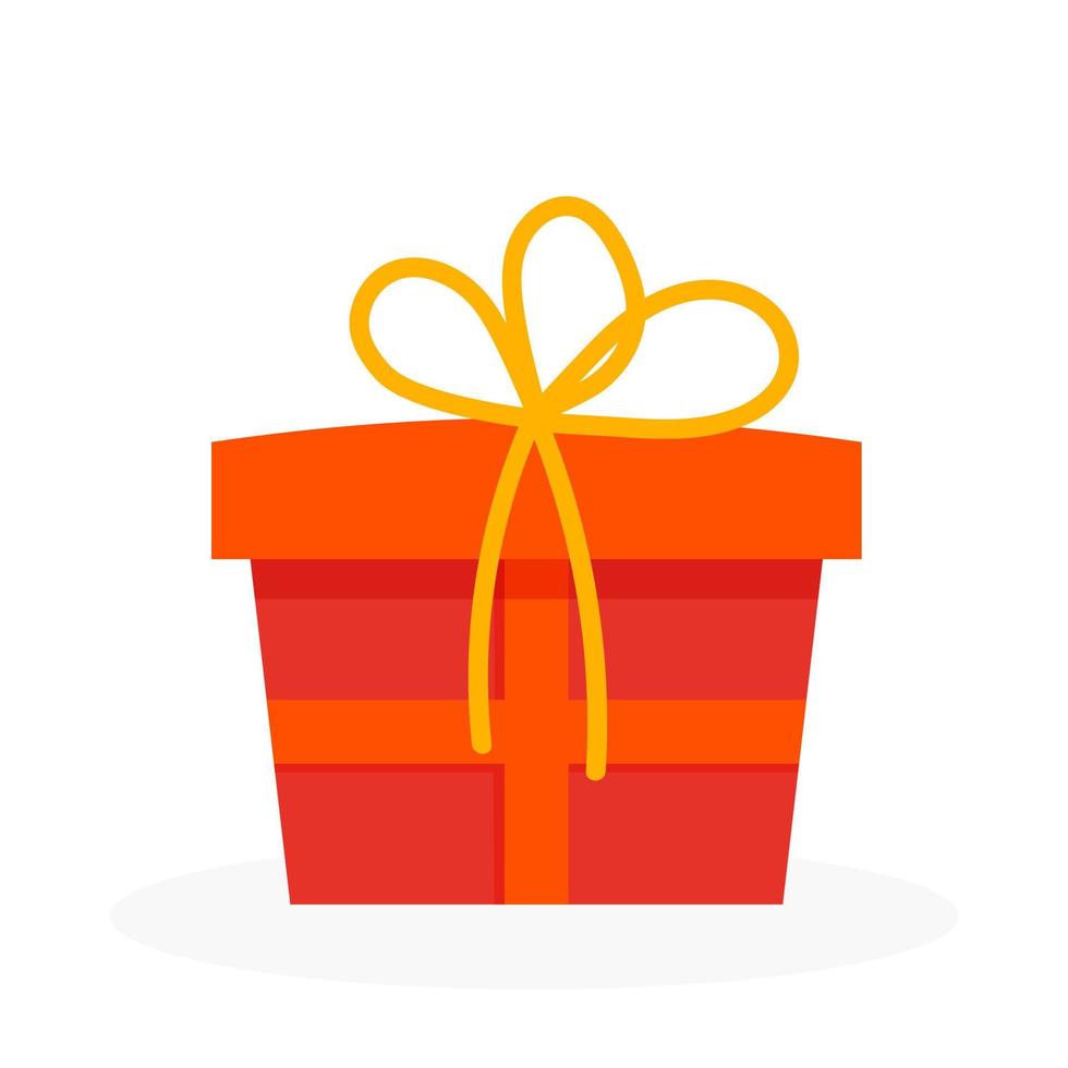 caja de regalo con cinta y lazo aislado sobre fondo blanco. ilustración vectorial plana. vector