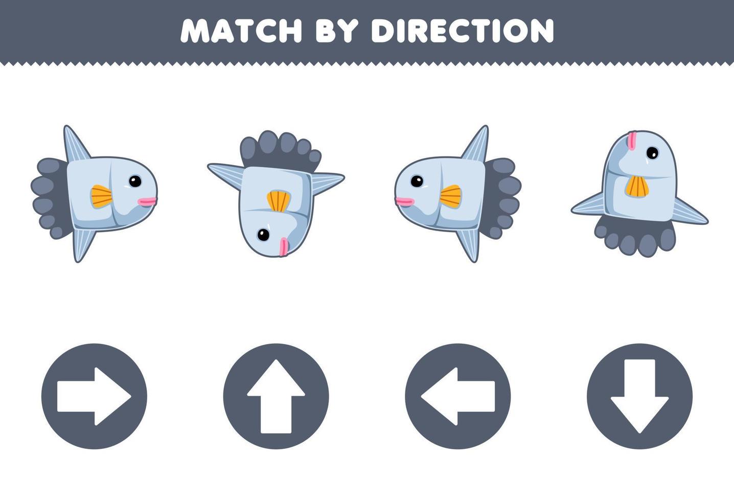 Education game for children match by direction left right up or down