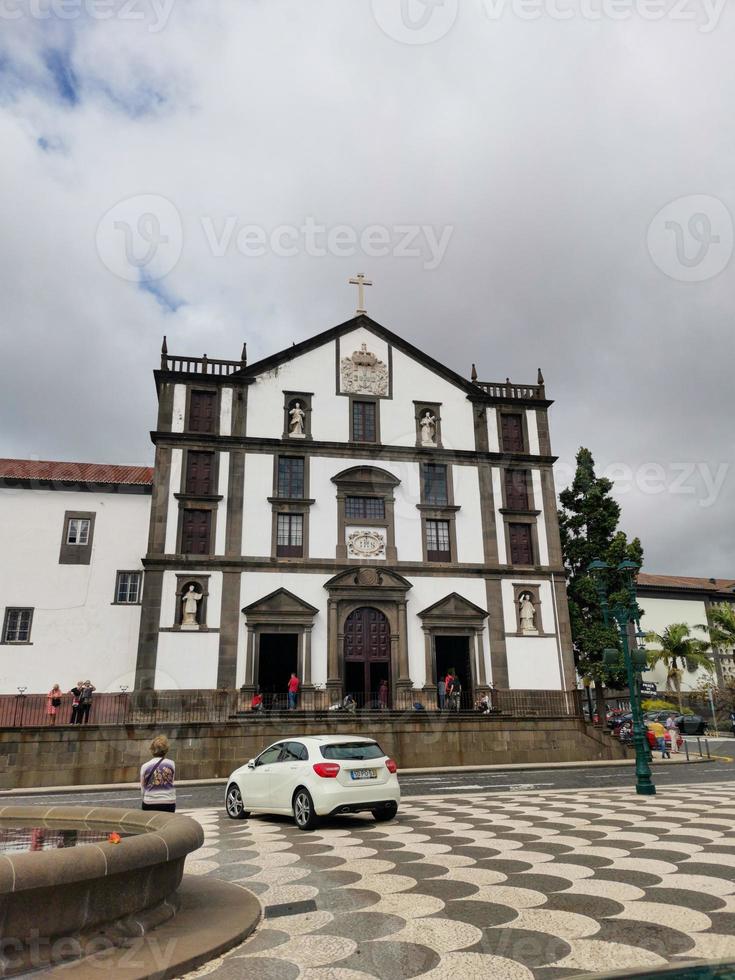 Church building on main square historic center of Funchal. Capital of Madeira Island, Portugal photo